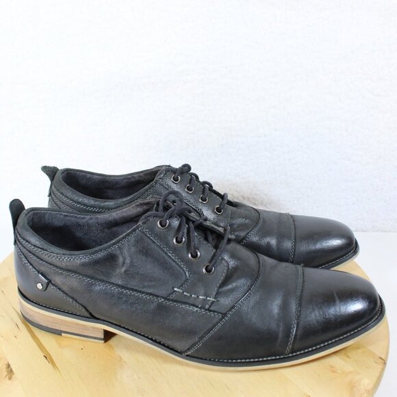 Steve Madden Other - Steve Madden Leather Cap Toe Oxford Mens 10.5 Black Dress Casual Shoe Kesslo
